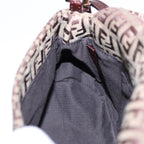 FENDI Zucchino Canvas Mini Mamma Baguette Hand Bag Beige Goldyk14500A