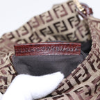 FENDI Zucchino Canvas Mini Mamma Baguette Hand Bag Beige Goldyk14500A