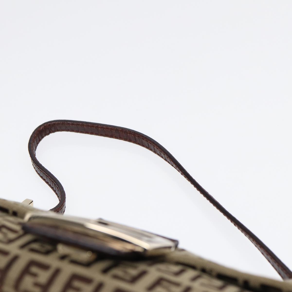 FENDI Zucchino Canvas Mini Mamma Baguette Hand Bag Beige Goldyk14500A