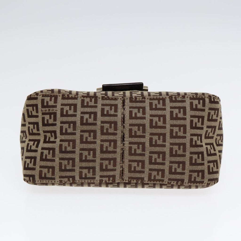 FENDI Zucchino Canvas Mini Mamma Baguette Hand Bag Beige Goldyk14500A
