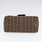 FENDI Zucchino Canvas Mini Mamma Baguette Hand Bag Beige Goldyk14500A