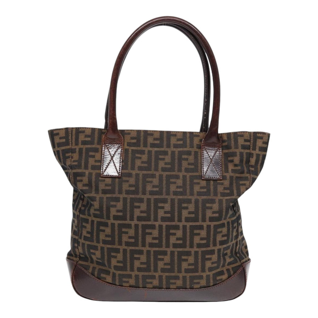 FENDI Zucca Canvas Tote Bag Brown Blackyk14553
