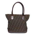 FENDI Zucca Canvas Tote Bag Brown Blackyk14553