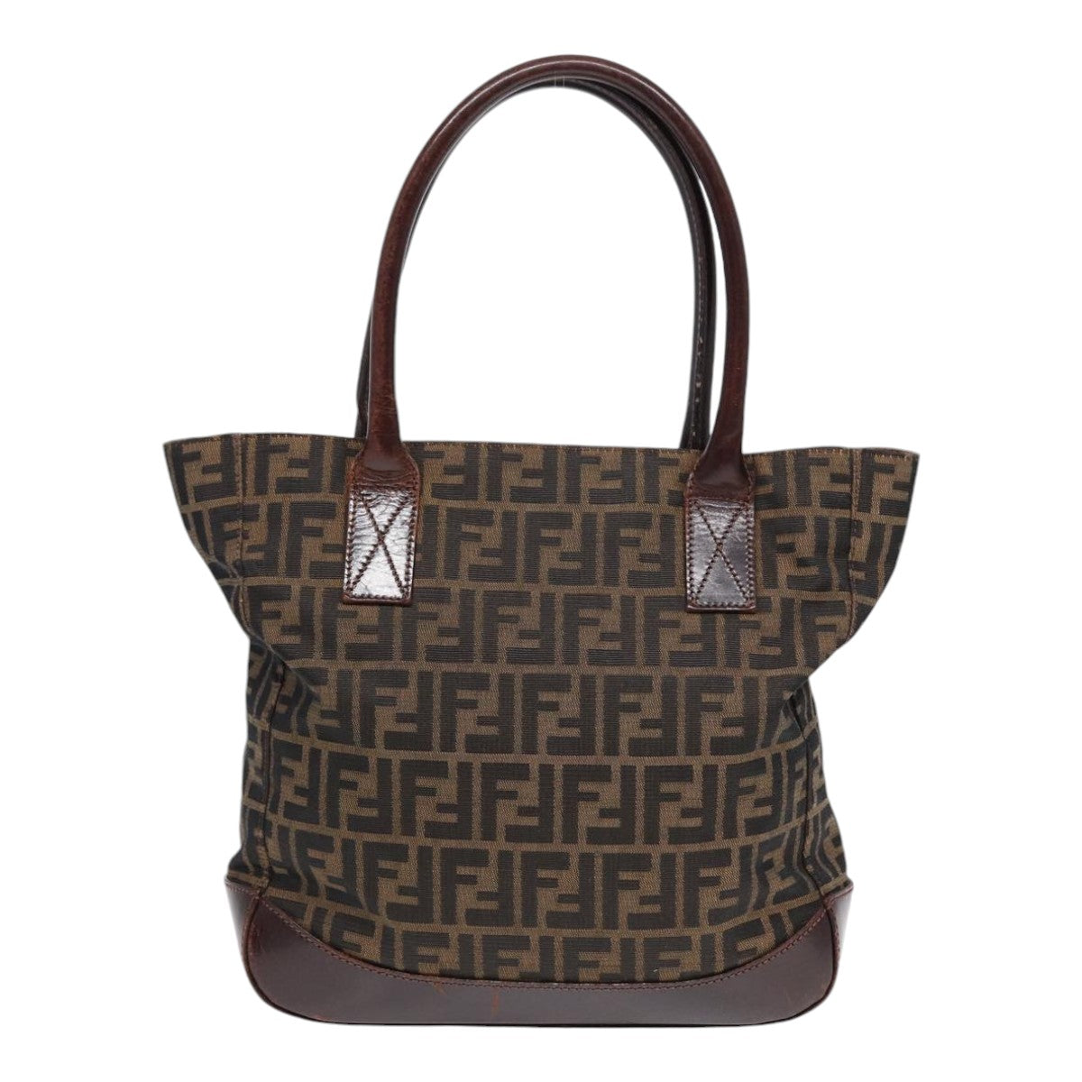 FENDI Zucca Canvas Tote Bag Brown Blackyk14553