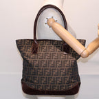 FENDI Zucca Canvas Tote Bag Brown Blackyk14553