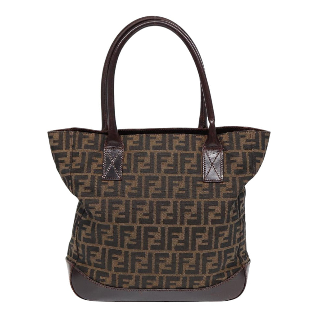 FENDI Zucca Canvas Tote Bag Brown Blackyk14553