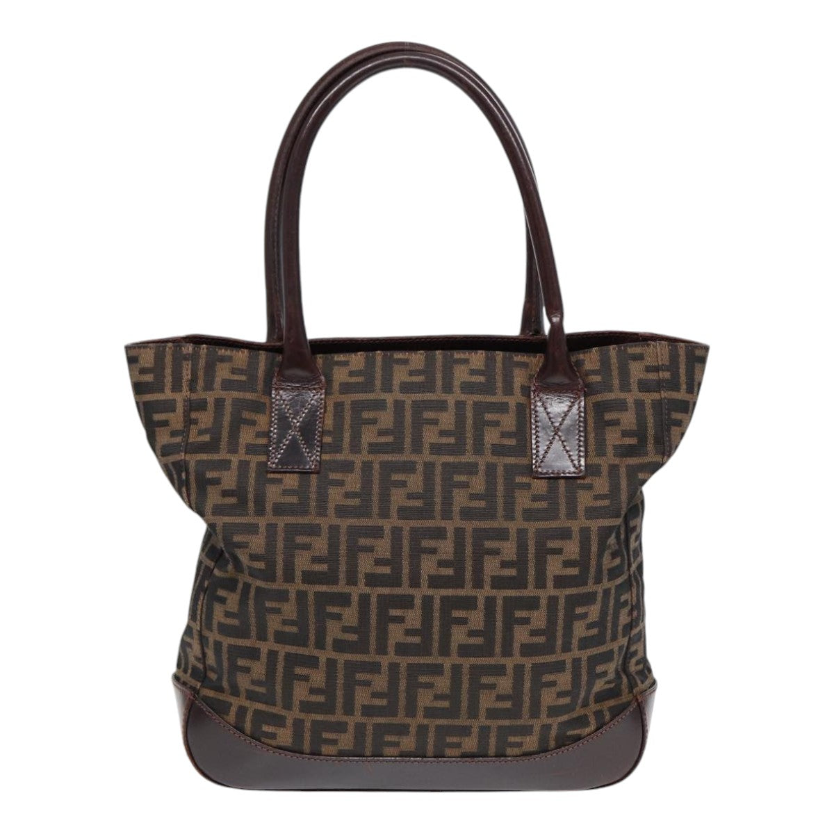FENDI Zucca Canvas Tote Bag Brown Blackyk14553