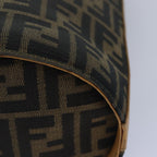 FENDI Zucca Canvas Shoulder Bag Gold Black Brownyk14581