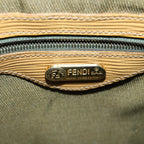 FENDI Zucca Canvas Shoulder Bag Gold Black Brownyk14581
