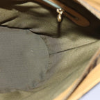 FENDI Zucca Canvas Shoulder Bag Gold Black Brownyk14581