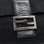 FENDI Mamma Baguette Shoulder Bag Nylon Black Silveryk14611