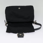 FENDI Mamma Baguette Shoulder Bag Nylon Black Silveryk14611