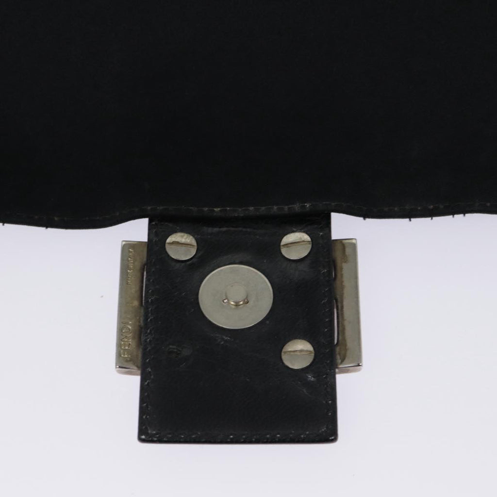 FENDI Mamma Baguette Shoulder Bag Nylon Black Silveryk14611