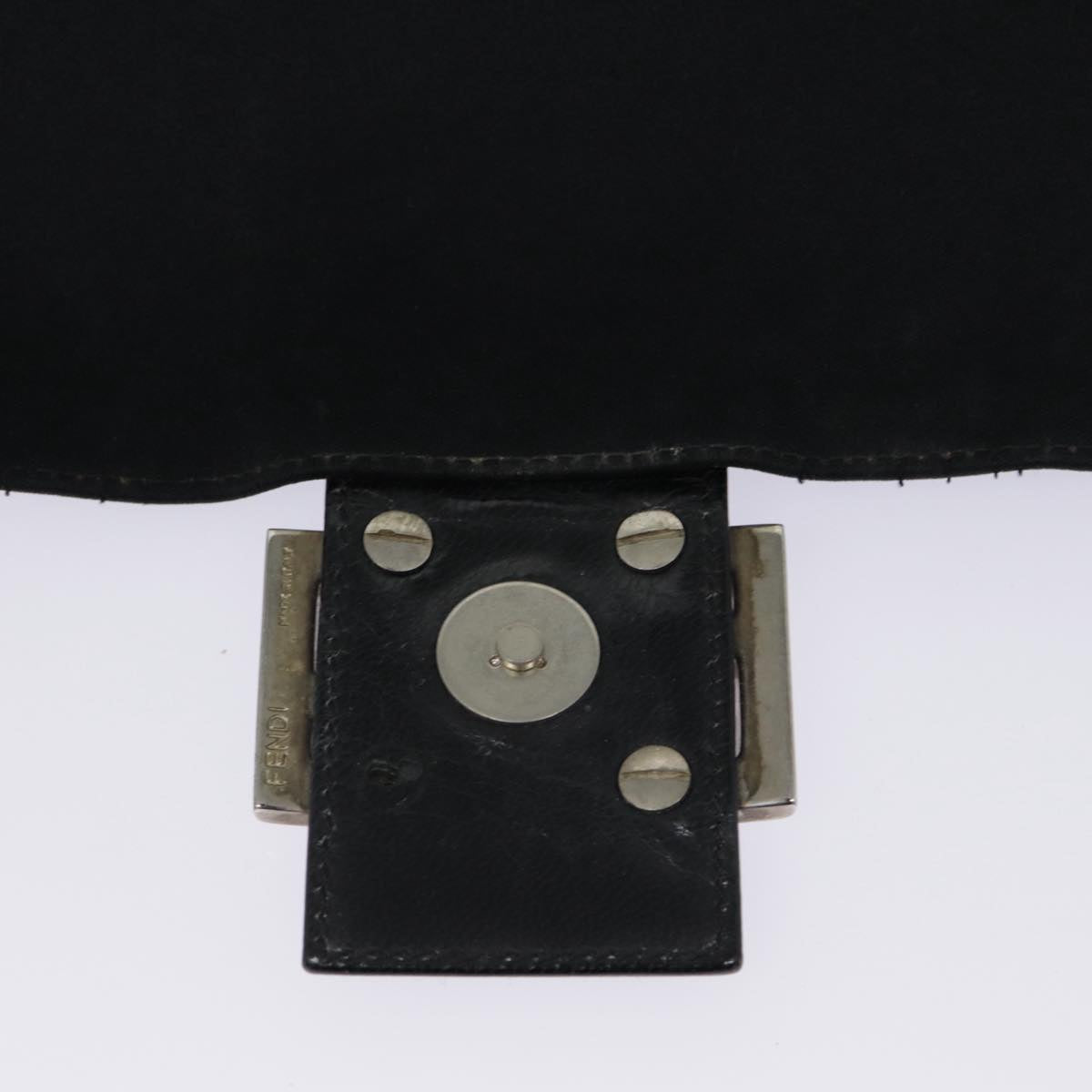 FENDI Mamma Baguette Shoulder Bag Nylon Black Silveryk14611