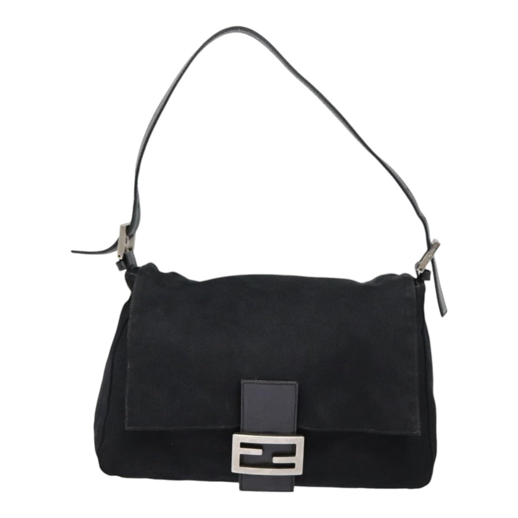 FENDI Mamma Baguette Shoulder Bag Nylon Black Silveryk14611