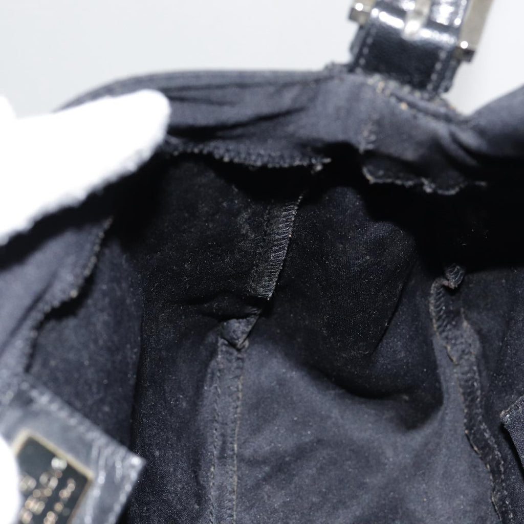 FENDI Mamma Baguette Shoulder Bag Nylon Black Silveryk14611