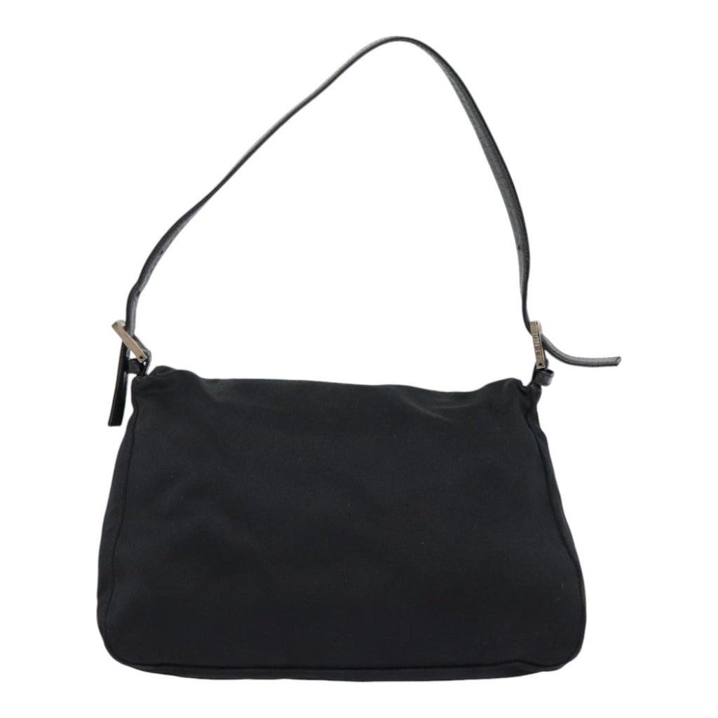 FENDI Mamma Baguette Shoulder Bag Nylon Black Silveryk14611