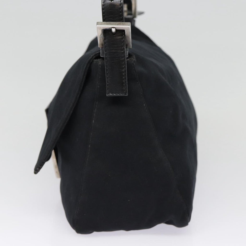 FENDI Mamma Baguette Shoulder Bag Nylon Black Silveryk14611