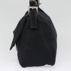 FENDI Mamma Baguette Shoulder Bag Nylon Black Silveryk14611