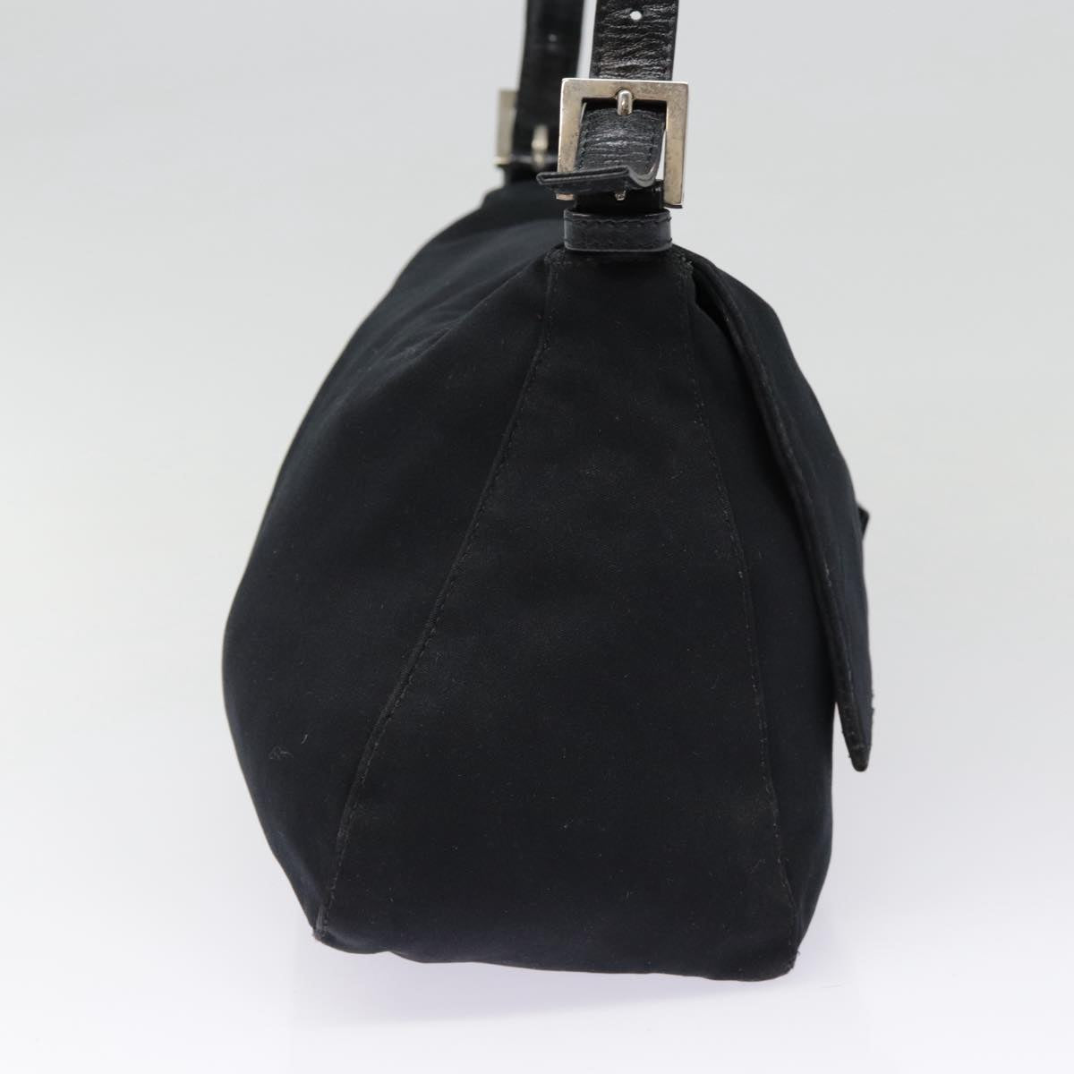 FENDI Mamma Baguette Shoulder Bag Nylon Black Silveryk14611