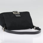 FENDI Mamma Baguette Shoulder Bag Nylon Black Silveryk14611