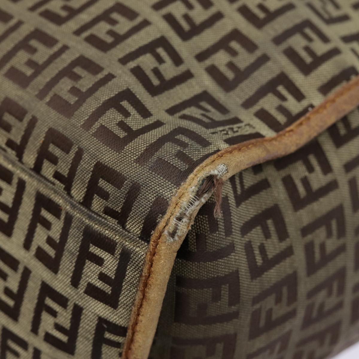 FENDI Zucchino Canvas Tote Bag Beige Goldyk14729