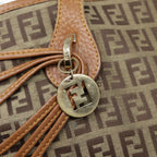 FENDI Zucchino Canvas Tote Bag Beige Goldyk14729