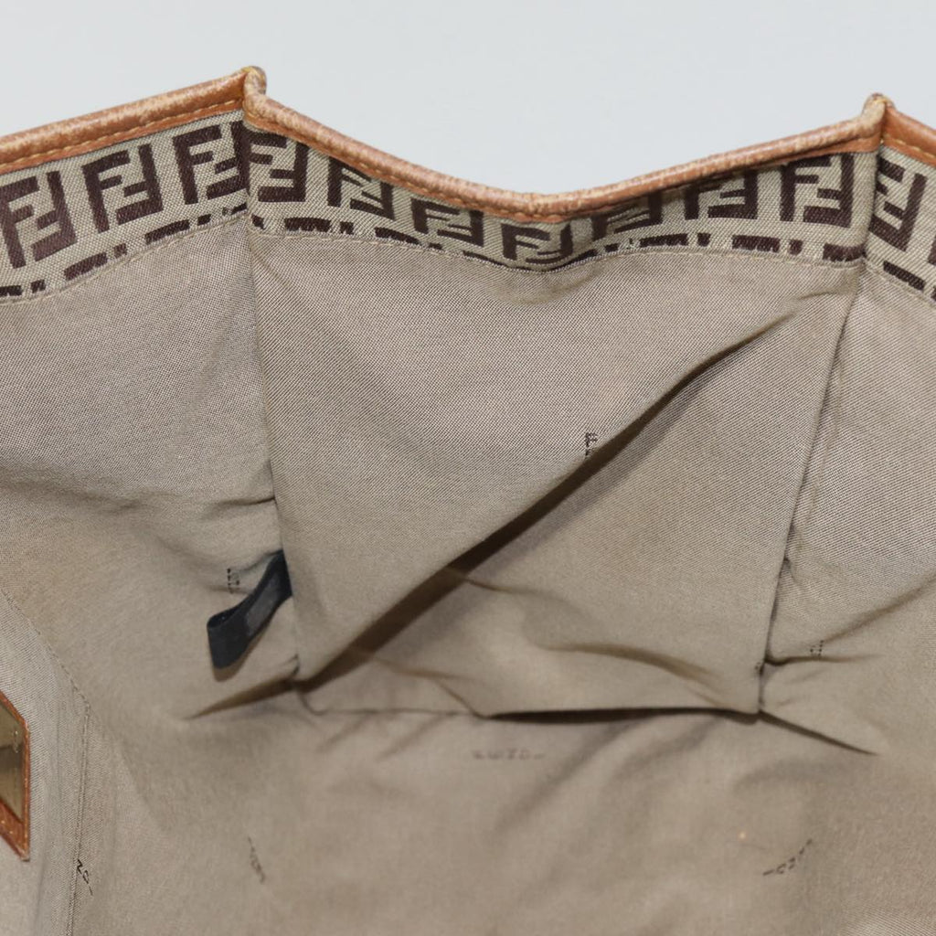 FENDI Zucchino Canvas Tote Bag Beige Goldyk14729