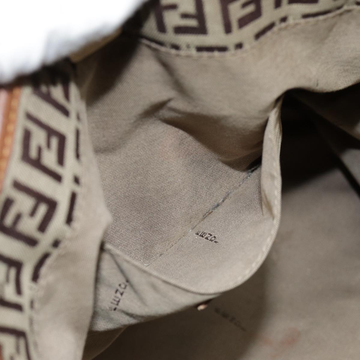 FENDI Zucchino Canvas Tote Bag Beige Goldyk14729
