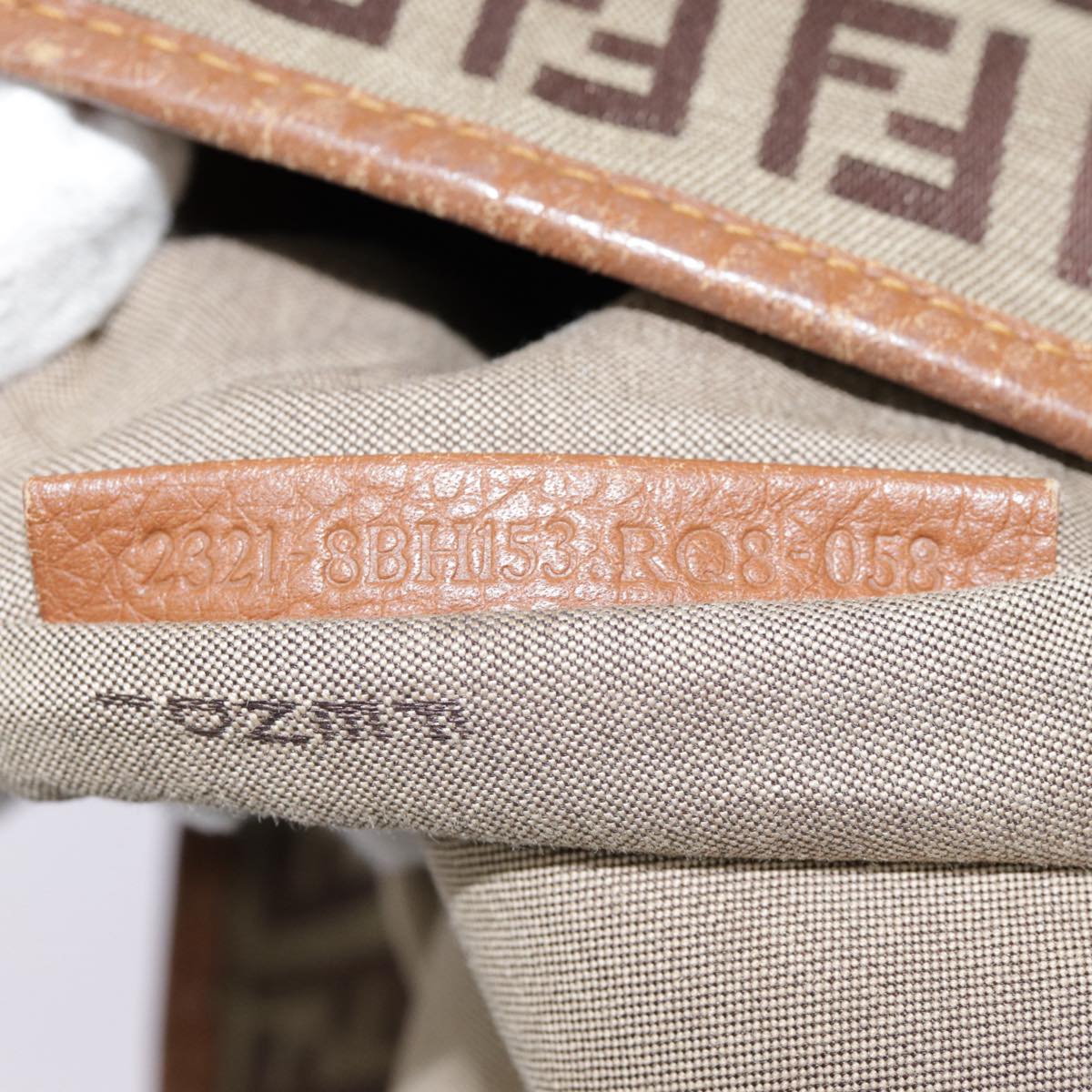 FENDI Zucchino Canvas Tote Bag Beige Goldyk14729