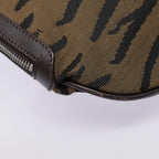 FENDI Shoulder Bag Canvas Silver Brownyk14745