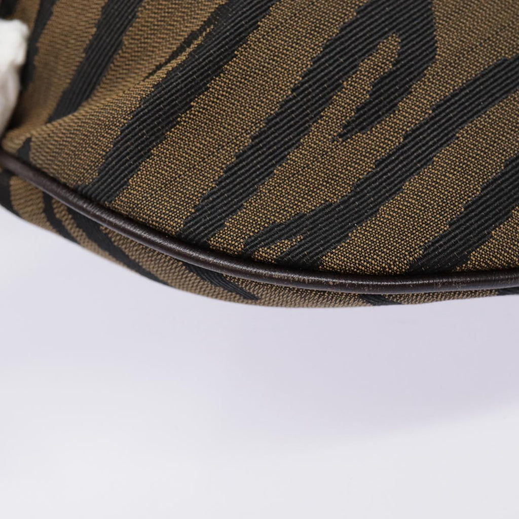 FENDI Shoulder Bag Canvas Silver Brownyk14745
