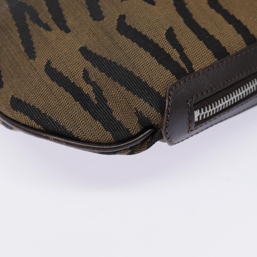 FENDI Shoulder Bag Canvas Silver Brownyk14745