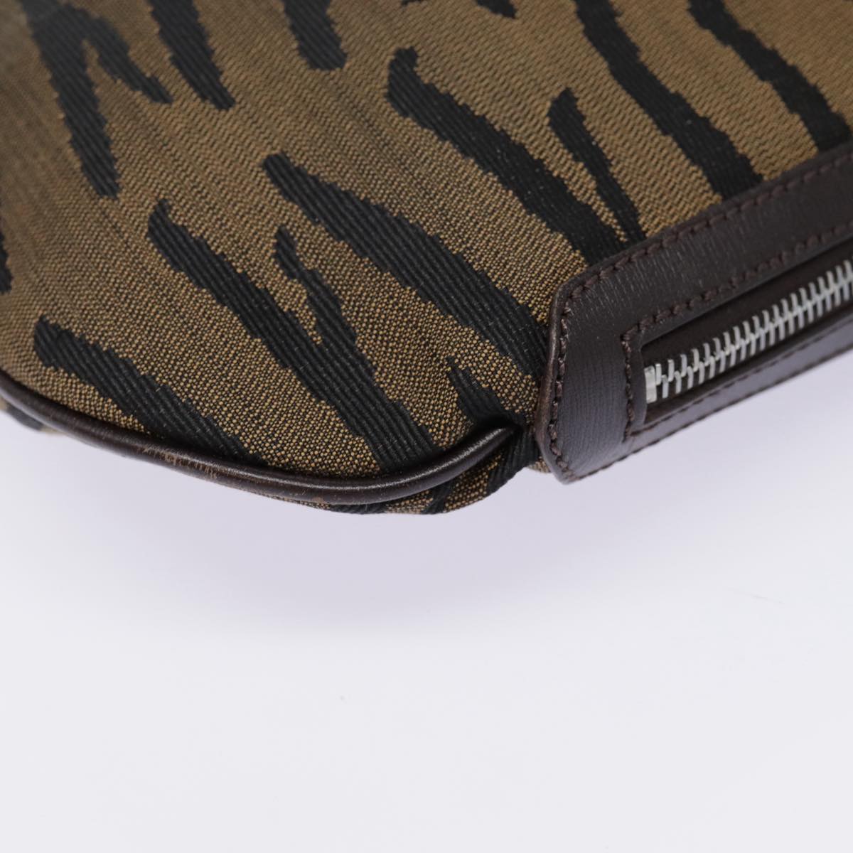 FENDI Shoulder Bag Canvas Silver Brownyk14745