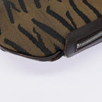 FENDI Shoulder Bag Canvas Silver Brownyk14745