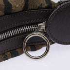 FENDI Shoulder Bag Canvas Silver Brownyk14745