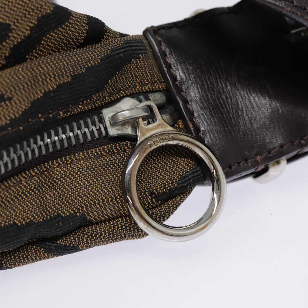 FENDI Shoulder Bag Canvas Silver Brownyk14745