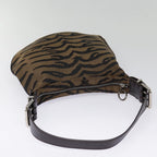 FENDI Shoulder Bag Canvas Silver Brownyk14745