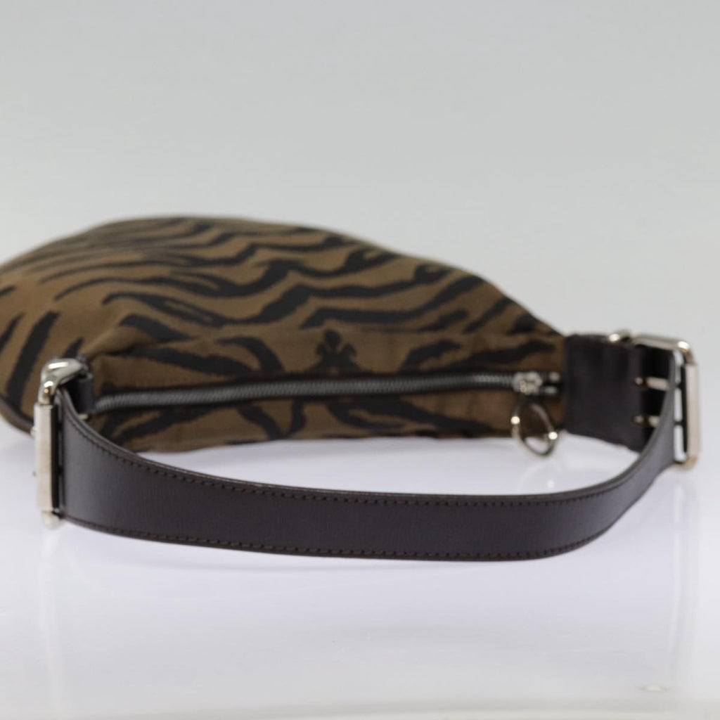 FENDI Shoulder Bag Canvas Silver Brownyk14745