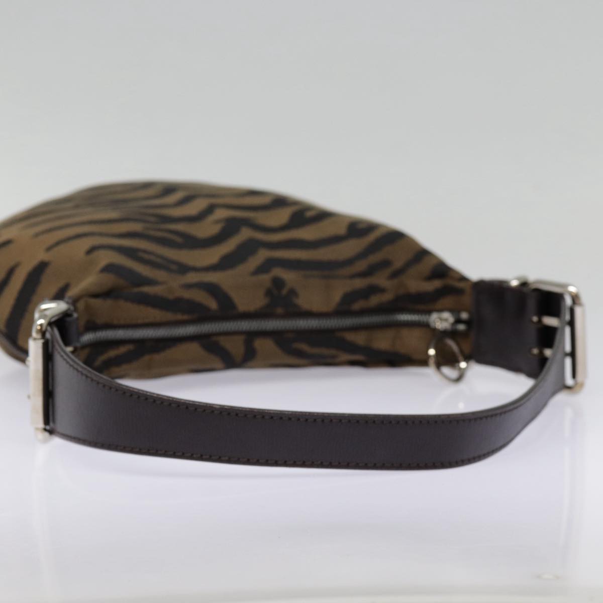 FENDI Shoulder Bag Canvas Silver Brownyk14745