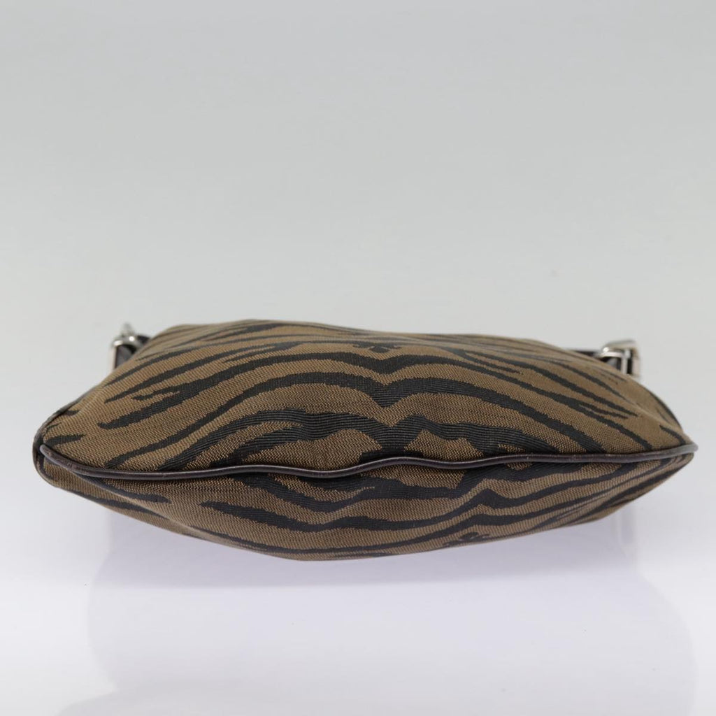 FENDI Shoulder Bag Canvas Silver Brownyk14745