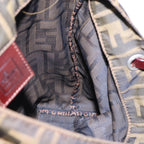 FENDI Zucca Canvas Hand Bag Brown Black Silveryk14749