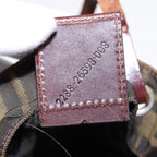 FENDI Zucca Canvas Hand Bag Brown Black Silveryk14749
