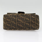 FENDI Zucca Canvas Mamma Baguette Shoulder Bag Brown Black Silveryk14866A
