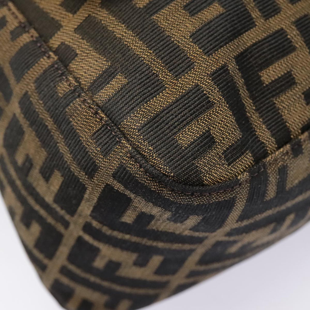 FENDI Zucca Canvas Mamma Baguette Shoulder Bag Brown Black Silveryk14866A