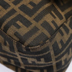 FENDI Zucca Canvas Mamma Baguette Shoulder Bag Brown Black Silveryk14866A