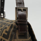 FENDI Zucca Canvas Mamma Baguette Shoulder Bag Brown Black Silveryk14866A