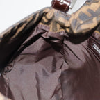 FENDI Zucca Canvas Mamma Baguette Shoulder Bag Brown Black Silveryk14866A