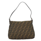 FENDI Zucca Canvas Mamma Baguette Shoulder Bag Brown Black Silveryk14866A