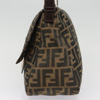 FENDI Zucca Canvas Mamma Baguette Shoulder Bag Brown Black Silveryk14866A